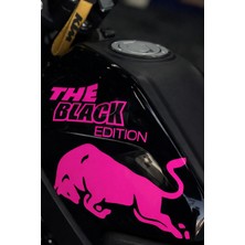 Banxtre Motosiklet ve Kask Için Pembe Boğa Black Edition Sticker Etiket (Tek Taraf)