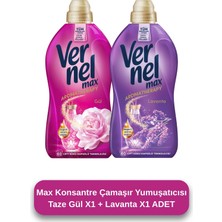 Vernel Max Taze Gül ve Taze Lavanta Konsantre Yumuşatıcı 1.44L 60 Yıkama Uzun Süreli Ferahlık