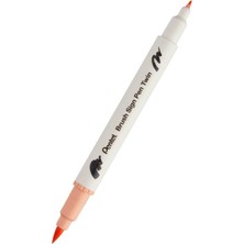 Pentel Brush Sing Pen Twin Çift Taraflı Fırça Uçlu Kalem Pale Orange
