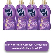 Vernel Max Konsantre Taze Lavanta 5,76 lt 4'lü Set Uzun Süreli Ferahlık ve Yumuşatıcı Etkisi