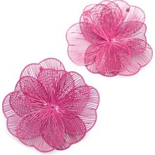 Royaleks Metal Çiçek Küpe - Pembe — Renk: Pembe