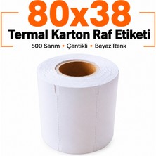 RULORULO 80X38 Termal Karton Raf Etiketi 1 Adet 500 Sarım