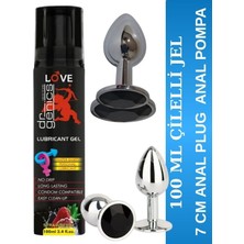 Aşkın Deposu Deromeya Health 9- Süper Kaydırıcı Jel+ Siyah Inci Elmas Taşlı Anal Plug 7 cm +Anal Set Süper Set 100 ml Jel Avantajlı Paket