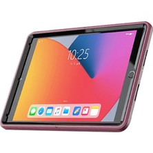 sbodurhome  iPad 10.2 (7.nesil) Kılıf Hand Strap Tablet Kılıfı - Mürdüm