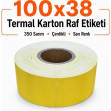 RULORULO 100X38 Sarı Renk Termal Karton Raf Etiketi 350 Sarım Çentikli 1 Adet