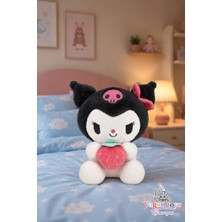 Vagon Toys Kuromi Çilekli Fiyonklu Uyku Arkadaşı Peluş Oyuncak Hediye - 30 cm