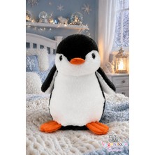 Vagon Toys Penguen Peluş Oyuncak Siyah Beyaz Gerçekçi Tasarım Uyku Arkadaşı – 30 cm Yumuşak Yıkanabilir Çocuk & Hediye