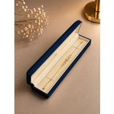 Ada Life Gümüş (Premium Işıklı Kutulu) 925 Ayar Gümüş Gold Baget Taşlı Bileklik