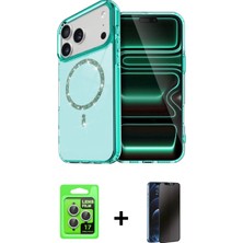 Marsilyan™- iPhone 17 Pro Kılıf Kıvılcım Form Prime - Siyah 3D Antistatik Hayalet Cam Ekran Koruyucu + Raze Metal Kamera Lens - Gs