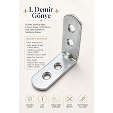 Nzb 50 Adet Set Oval Başlı L Demir Gönye 15X35X35 mm Vida Dahil Güçlü Köşe Sabitleme Aparatı