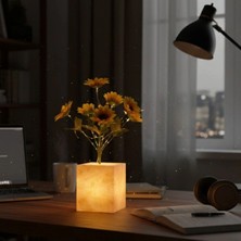 sbodurhome Sarı Saksılı LED Yapay Çiçek