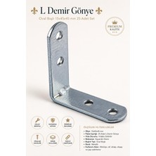 Nzb (25 Adet) L Demir Gönye 15X45X45 mm Oval Başlı Vida Dahil Sağlam Köşebent Mobilya Montaj Aparatı