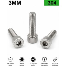 Marinox M3 Paslanmaz Imbus Civata DIN912 A2 Aısı 304 Kalite