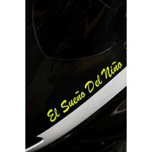 Banxtre Motor Için El Sueno Del Nino Neon Sarı Sticker (Bir Çocuğun Rüyası) Sticker Etiket (15CMX2.5CM)