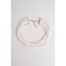 So CHIC Barbara 18 Ayar Sarı Altın Kaplama 42 Cm Gümüş Choker Kolye