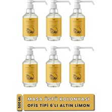 Bursa Şehir Kolonyaları 6'lı 500 ml Sprey Altın Limon Kolonyası, Ofis Kolonyası, Masa Üstü Kolonya, Banko Kolonyası
