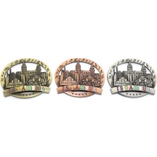 sbodurhome Istanbul Temalı Metal Magnet Yuvarlak Tasarım