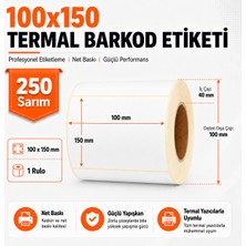 RULORULO 100X150 Termal Barkod Etiketi 1 Adet 250 Sarım