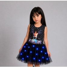 3b Kids Wednesday Kostüm Elbise Işıklı Kostüm Penye Elbise Kostüm Doğum Günü Parti