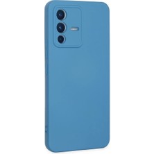 sbodurhome  Vivo V23 5g Kılıf Nano Içi Kadife Silikon - Mavi