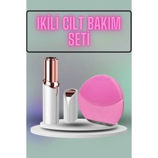 sbodurhome Kaş Bıyık ve Yüz Epilasyon Aleti ve Titreşimli Yüz Temizleme Masaj Aleti Ikili Set