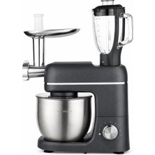 Schafer Prochef 3 In 1  Multimix Antrasit Renk  Kıyma ve Sürahi Blender Aparatlı Stand Hamur Yoğurma Makinesi
