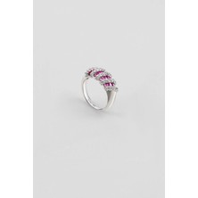 So CHIC Elegant Tasarım 18 Ayar Beyaz Altın Kaplama Gümüş Yüzük