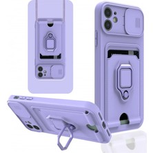 sbodurhome  Iphone 11 Kılıf Zuma Kartvizitli Yüzüklü Silikon - Lila