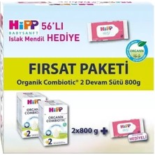 Naturion 2 Organik Combiotic Bebek Sütü 800 gr X2 Islak Mendil Hediyeli