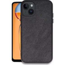 Starseven Newface Iphone 15 Kılıf Aras Deri Kapak - Siyah