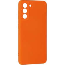 sbodurhome  Samsung Galaxy S21 Kılıf Nano Içi Kadife Silikon - Turuncu