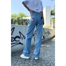 Naturion Nakış Detaylı Wıde Leg Jean