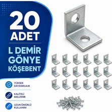 DESIPHON 20 Adet L Demir Gönye Köşebent 15X15X16 mm + Vida Seti | Bağlantı Aparatı