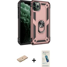 Marsilyan™- iPhone 11 Pro Max Kılıf Ahenk Klasik Koleksiyonu - Şeffaf Pasifik Cam Ekran Koruyucu + Renkli Kamera Lens Koruma Cam - Sı