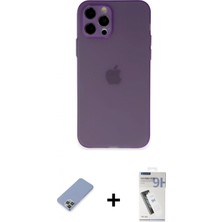 Marsilyan™- iPhone 12 Pro Kılıf Atlas Minimal Prime - Şeffaf Uv Polymer Nano Ekran Koruyucu + Metal Kamera Lens Koruma Cam - Kuyl
