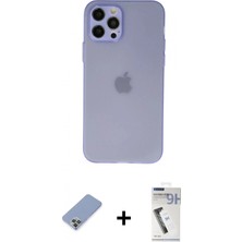 Marsilyan™- iPhone 12 Pro Kılıf Atlas Minimal Prime - Şeffaf Uv Polymer Nano Ekran Koruyucu + Metal Kamera Lens Koruma Cam - Kuyl