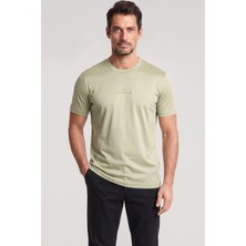 Paul & Shark Erkek Regular Fit Yuvarlak Yakalı Pamuklu Logo Işlemeli Kısa Kollu Yeşil T-Shirt 26411049A-722