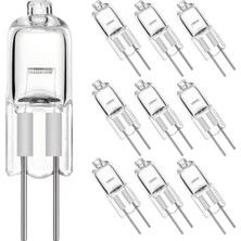 Vezalux 10'lu Paket 12V 20W Şeffaf Sarı Işık G4 Duylu Avize, Spot ve Aspiratör Için Kapsül Ampul Sarı Işık Ampul