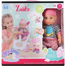 PopŞeker Babydoll My Love Sesli Ağlayan ve Çiş Yapan Bebek Seti - 35 cm Mama Sandalyeli