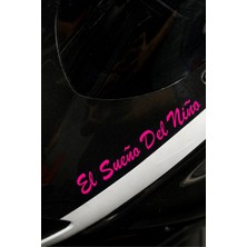 Banxtre Motor Için El Sueno Del Nino Neon Pembe Sticker (Bir Çocuğun Rüyası) Sticker Etiket (15CMX2.5CM)