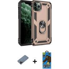 Marsilyan™- iPhone 11 Pro Max Kılıf Ahenk Klasik Koleksiyonu - Siyah 18D Cam Ekran Koruyucu + Shine Kamera Lens Koruma Cam - Sh