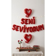 Çavuş E-Ticaret Seni Seviyorum Yazılı Kırmızı Folyo Balon Seti ve 2 Adet Kalp Folyo Balon Seti Romantik,aşk,evlilik Yıl Dönümü,sevgili Konsept Model Kodu *