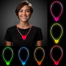 sbodurhome Karanlıkta Yanan Glow Stick Kalp Şekilli Kolye 6 Renk 6 Adet