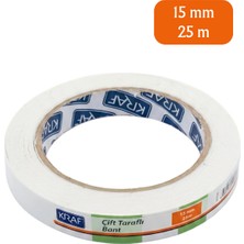 Kraf 15MM x 25M Çift Taraflı Bant Açık Gri 1 Adet Tekil Ürün Düz Desen ile Pratik Çözümler 2515G