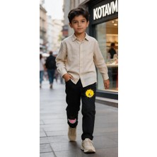 Kaizer Jeans Siyah Güneş Desenli Çocuk Pantolonu