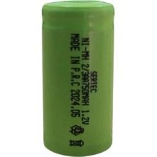 sbodurhome Sertec - 1.2V 750 Mah - 2/3AA - Ni-Mh Şarjlı Pil - (Başsız / Flat Head)