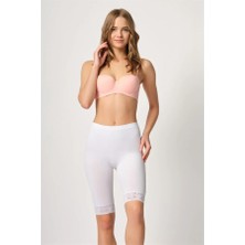 Red Womans Beyaz Mı Emay 3004 Soft Uzun Paça Dantel Boxer