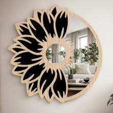Harpies Floral Desen Pleksi Ayna | Ahşap Malzeme | 40 cm