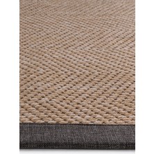 Carpet Diem Home Design Dokuma Balık Sırtı Sisal Kolay Temizlenir Mutfak Antre Oturma Odası Kumaş Bordürlü Özel Bej Halı