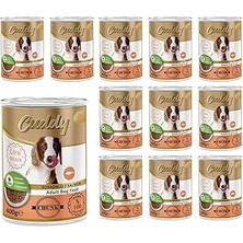 Uravas Store Cuddy Yetişkin Köpek Somonlu ve Jöleli Konserve Mama 400 gr x 12 Adet